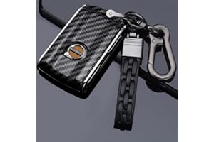 ontto Custodia per Chiave Auto Adatta per Volvo XC40 XC60 XC90 XC70 S60 S80 S90 C30 V70 V90 T5 T6 T8 Polestar 1 2 Cover Portachiavi ABS Guscio Chiave coprichiave Carbonio Nero