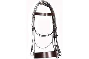 Pets2Care PLAIN HUNTER BRIDLE BROWN WITH 2" NOSEBAND & 1" BROWBAND PREMIUM QUALITY (COB)