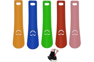 JJiaoLinin Shoe Horn, Pack of 5 Shoe Horn Mini，Portable Shoe Horn, Short Handle Shoehorn, Shoehorn Suitable for Men, Women, Kids, Seniors