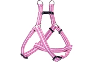 Nobleza - Arnés Perro Pequeños Arnés Antitirones Reflectante Cómodo, Ajustable Muchos Colores & Tamaños, para Perros Pequeño, Mediano y Grande, Ligero, Resistente, cómodo y Seguro,Rosa L