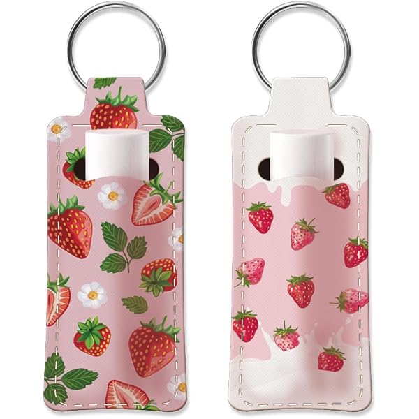 2 Stück Lippenstift-Halter Mit Clip – Schlüsselanhänger, Retro Blumen-Design
