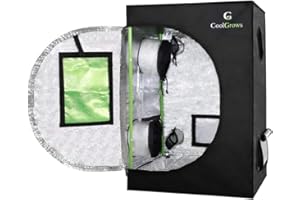 CoolGrows Grow Tent, 2x2 Feet Mylar Grow Tent with Obeservation Window and Floor Tray for Indoor Plant Growing (24"x24"x36")