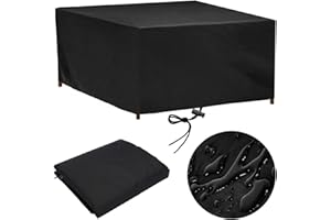 rngcpto Housse Salon de Jardin Exterieur 160x90 Housse Table de Jardin 160x90x75cm Impermeable Housses pour Mobilier de Jardin Anti-UV Housse de Protection Salon de Jardin Bache Table Exterieur