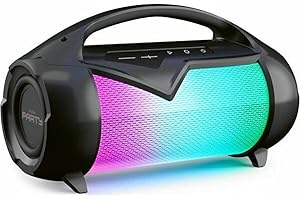Bigben Interactive Party Lite Haut-Parleur avec Effets Lumineux résistant aux éclaboussures d'eau, Noir