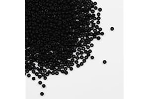 Tibaoffy Noir mat Perles de verre de Taille 6/0 4 mm pour la fabrication de bijoux (Total Environ 100g Environ 1200pcs)