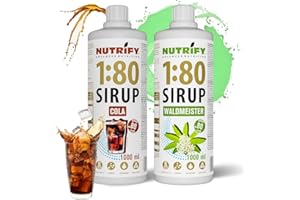 NUTRIFY Vital Fitness Drink 1:80 syrop 2 x 1 l zestaw - Waldmeister & Cola, koncentrat do napojów z witaminami i L-karnityną bez cukru, 160 l, napój sportowy, niskokaloryczny, 2 x 1000 ml