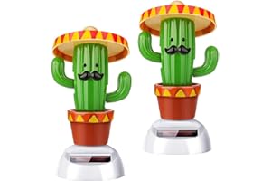 DAN&DRE Lot de 2 jouets de danse solaires en forme de cactus à économie d'énergie pour voiture, bureau, maison, décoration de bureau