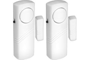 QUWEM Magnetic Door Window Alarm Sensor,2 Pack Loud 95 dB Security Wireless Sensors Burglar Alarm System for House Garage Vibration Entry Warning Detector for Kid Safety Home Office Hotel Shop Garage
