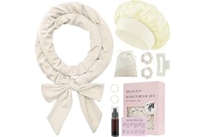 BUTBU 9 sztuk wałków do włosów na noc, aksamitna opaska do loków bez ciepła Heatless Overnight Curls, loki bez ciepła, z czapką do spania, zestaw wałków do włosów DIY Hair Curler Rollers, heatless