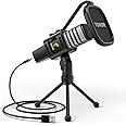 TONOR Microfono USB, Cardioide Condensatore Computer PC Mic con Supporto per Treppiede, Filtro Pop, Supporto Shock per Gaming