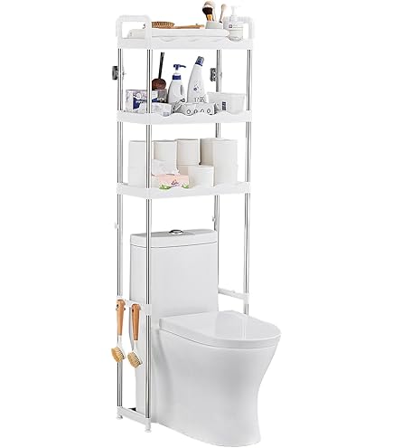 Scaffale Sopra Lavatrice A 3 Ripiani | Mobile Da Bagno Salvaspazio Bianco E Legno - Foto 6