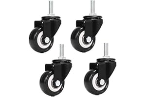 WANLIAN M8x25mm 4 pièces de support de charge 240 kg chariot roulette tournante PU meubles poudre remplacement (sans roulettes de frein)