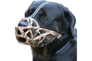 NALEINING Bozal para perro, antidesgarros, antiladridos, permite beber, bozal profesional para mascotas (mediano, verde camuflaje)