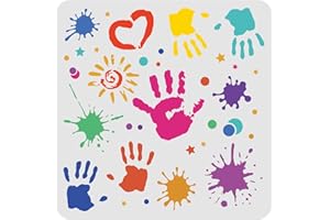 FINGERINSPIRE Splatter Pochoirs Gabarit 30X30cm Points en Plastique Empreinte de Main Dessin Peinture Pochoirs Splash Graffiti Motif Pochoirs Réutilisables pour Peinture