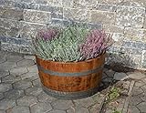 Blumentopf, Blumenkübel, Miniteich, Holzfass, Weinfass halbiert geölt
