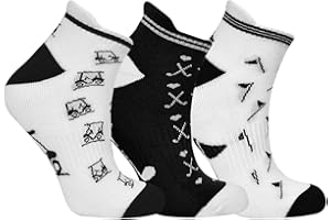 Surprizeshop Ladies Golf Socks (3 Pack) | Cushioned Sole | Extended Tab at rear | One Size UK 4-7 | Compression Fit for Support & Comfort | Womens Golf Socks…