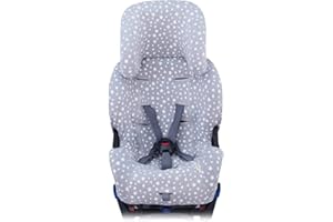 JYOKO Kids Funda de algodón para Silla de Coche Compatible con Klippan (Kiss 2, White Star)