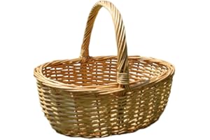 Panier De Pique-Nique en Osier Panier Cadeau Vide Rustique Panier Ovale Panier Tissé avec Doublure Panier Cadeau Vide Panier De Pique-Nique Tissé Panier en Osier Panier Panier Pique-Nique pour