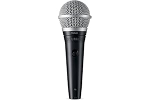 Shure PGA48-XLR Cardioid Dynamic Vocal Microphone with 15' XLR-XLR Cable, Black, 5.00 x 10.00 x 3.50