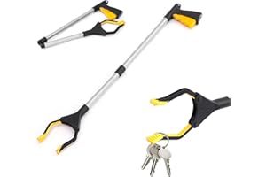 Yisscen Pinzas Extensibles Larga, Herramienta de Agarre, Pinza Plegable, Alcance de Aluminio con Mango de Goma Giratorio, Herramientas de Mano para discapacitados, para recolector de residuos