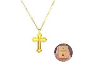Only faith Collar Cruz para Mujer Acero Inoxidable colgante con Cruces collar 45 cm con Sobre o caja de regalo