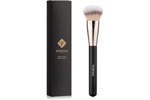 TEOYALL Domed Foundation Brush, Soft Dense Synthetic Bristles Blending Brush for Liquid Cream Foundation Bronzer Contour