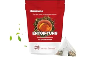 HOBRIWETO Detox Tee für Abnehmen, 28 Tage Gewichtsverlust Detox Tee – Natürliche Kräutermischung mit Kamelie, Zitrone, Sinensis Blatt, Ginseng& Taraxacum– Fördert Stoffwechsel, Verdauung, reduziert Blähungen