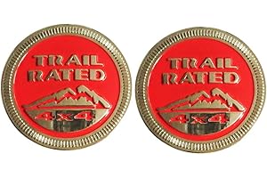 SXMA 1 Paire Neige Montagne Sentier classé 4X4 Plaque signalétique en métal emblème Badge décalque Neige Montagne Logo Autocollant de Voiture pour JEE p (Rouge)