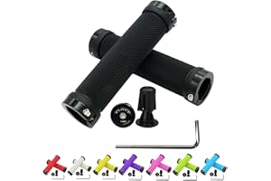 PLATT Bike Handlebar Grips with Aluminum Lock Non-Slip Rubber Bicycle Handle Grip for MTB/BMX