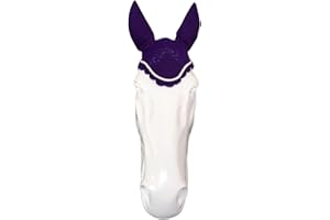 White Horse Equestrian Showing Competition Veil Braided Protective Ear Bonnet