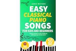EASY CLASSICAL PIANO SONGS FOR KIDS AND BEGINNERS: Famous melodies in order of difficulty with fingerings and note names (Easy Piano Sheet Music for Kids and Beginners)