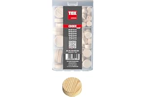 ‎TOX TOX Miniset Cookie Wood mit Querholzplättchen aus Fichtenholz zum Reparieren und Ausbessern von fehlerhaften Stellen im Holz in verschiedenen Größen M, 1x Box, 094900300