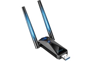ElecMoga WLAN Stick WiFi 6, 5400Mbps WLAN Adapter PC, USB Stick 3.0, 2dBi High Gain Antennens, Unterstützt Tri-Band Internet 2.4GHz/5GHz/6GHz, Kompatibel mit Windows 10/11