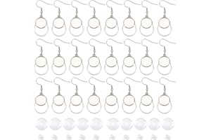 DICOSMETIC 24 Pieza de Acero Inoxidable para Pendientes Pendientes de Bisel En Blanco con Marco de Lágrima 12mm in Bandejas Colgantes Planas Y Redondas con Cabujones de Cristal para Hacer Joyas