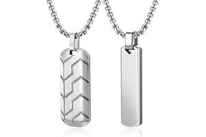 TempBeau Collier Homme Noir Trottoir Chaîne : Pendentifs Acier Inoxydable Collier Bijoux Cadeau 5mm - 50cm Hommes Femmes Hip Hop