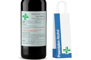 SC Products Prescription Wine Label & Bottle Bag | Wine Bottle Labels Personalised Funny Gifts For Women | Funny Secret Santa Gifts For Women & Men | Joke Presents for Her Christmas Secret Santa Ideas