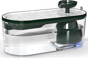 Minthouz Fontana per gatti, 2,5 l, per cani e gatti, fontana automatica senza BPA, con pompa senza fili silenziosa e filtro ai carboni attivi, avviso LED a basso livello dell'acqua