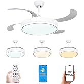 Mi Ko Mi Ka Ceiling Fan 96W with LED Light 60W+DC 36W in 3 Temperature with Remote Control &ndash; Efficient and Silent DC Motor, F