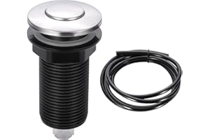 RQYEKDO Garbage Disposal Air Switch Kitchen Sink Top Long Stainless Steel Polished Nickel Long 2.5" for Food and Waste Disposal On/Off Air Button Parts Polished