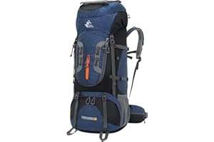Bseash Sac à dos de randonnée imperméable 80 l avec housse de pluie, sac à dos léger pour sports de plein air, voyage, escalade, randonnée