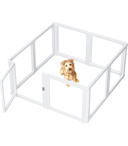 Parc Pour Chiot En Acrylique Transparent - 10 Panneaux - 60 Cm De Haut - Montage Facile - Intérieur/extérieur - Pour Petits Animaux