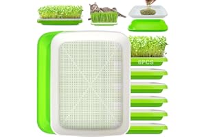 TOPRUNYI Keimschalen für Sprossen,6 Stück Kresse Anzuchtschalen,Seed Sprouter Tray 32 * 24 cm,Sprossenschale,Sprossen anzuchtset,für Anzucht von Mungbohnen Alfalfa Weizengras