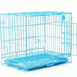 Petzlifeworld 2 Feet Dog | Puppy | Rabbit | Cat Cage with Easy Cleaning Removable Tray (Blue)