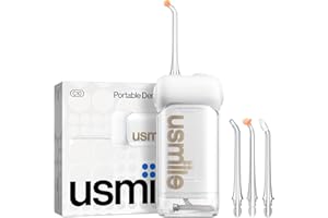 usmile C10 Irrigatore orale portatile - 95 giorni batteria, 4 modalità pulizia, 180 ml serbatoio, IPX7 impermeabile, ideale viaggi, parentesi e gengive
