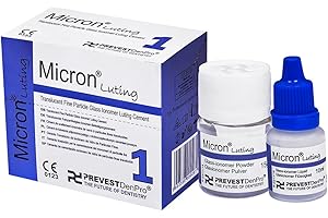 PREVESTDenPro Micron Dental Glass Ionomer Luting Cement, Crown Bridge Veneer Adhesive for Permanent Crown Restoration, Natural Shade, High Compressive Strength, Tooth Repair Kit…