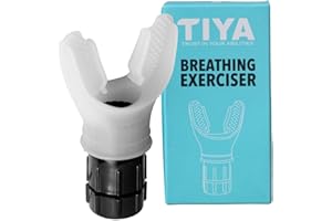 TIYA Breathing Exerciser Device – Portable Lung Trainer for Respiratory Therapy, Lung Cleanse, Detox & Mucus Clearing - Improves Lung Capacity and Stamina Booster, Handheld Mouthpiece – White
