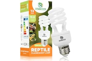 REPTI HOME Reptilien UVB Lampe Terrarium, 13W UVA UVB Lampe 10.0, E27 Terrarium Lampen für Schildkröten, Vöge, Bartagame, Echsen, Chamäleons