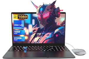 PINSTONE 15.6 "Ordenador portátil - 16 GB de RAM 512 GB SSD, PC portátil Quad Core N95, Soporte portátil Touch ID, WiFi, BT4.2, retroiluminación del Teclado, Adecuado para Estudiantes/Empresas