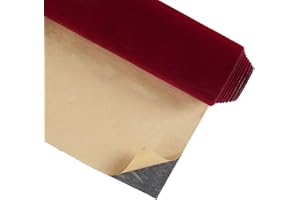 CRE8TIVE Papier Peint Rouge Velours Adhésif Papier Peint Adhesif Mural Papier Peint Intissé Doublure de Tiroir Papier Peint Autocollant Meuble Rouleau de Velours en Tissu Décoratif 30cm x 200cm