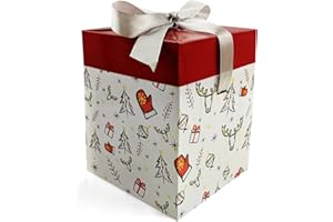 Netuno 1x boîte cadeau Noël blanc 12cmx12cmx15cm petite boîte-cadeau paquet de boîte décorative avec couvercle et ruban coffret cadeau avec ruban carton cadeau pour Noël petits cadeaux de Noël bonbons